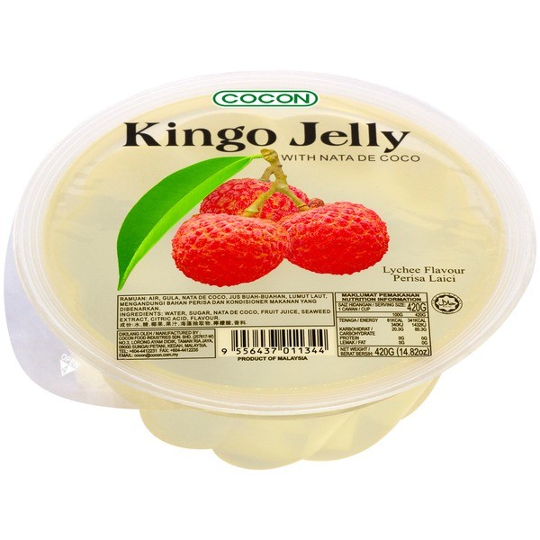 Cocon Kingo Litschi Jelly mit Nata de Coco, 420 G